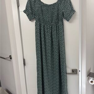 Floral Green Maxi Dress